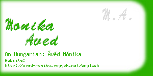 monika aved business card